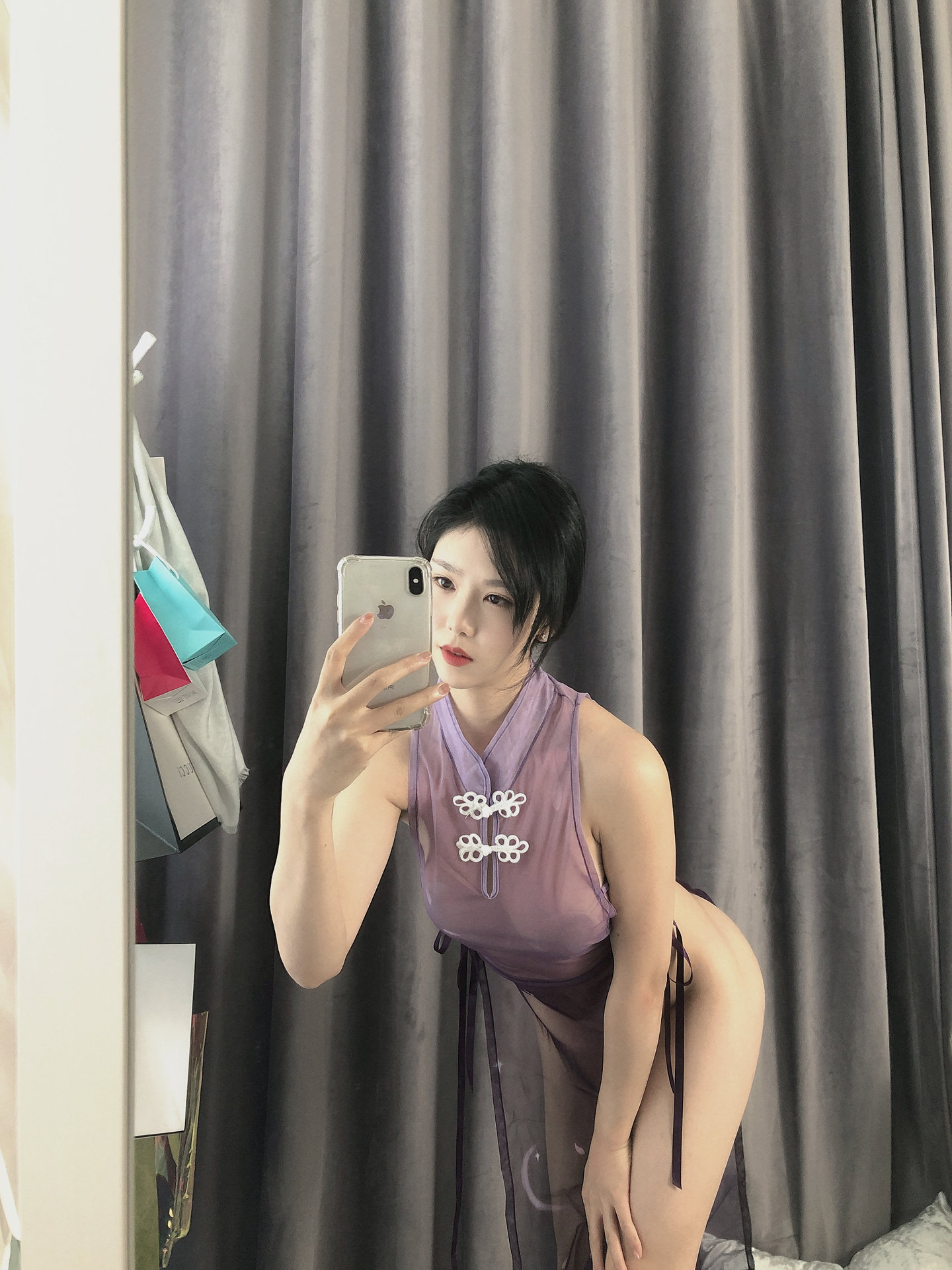 抖娘-利世 NO.124 紫旗袍 1V