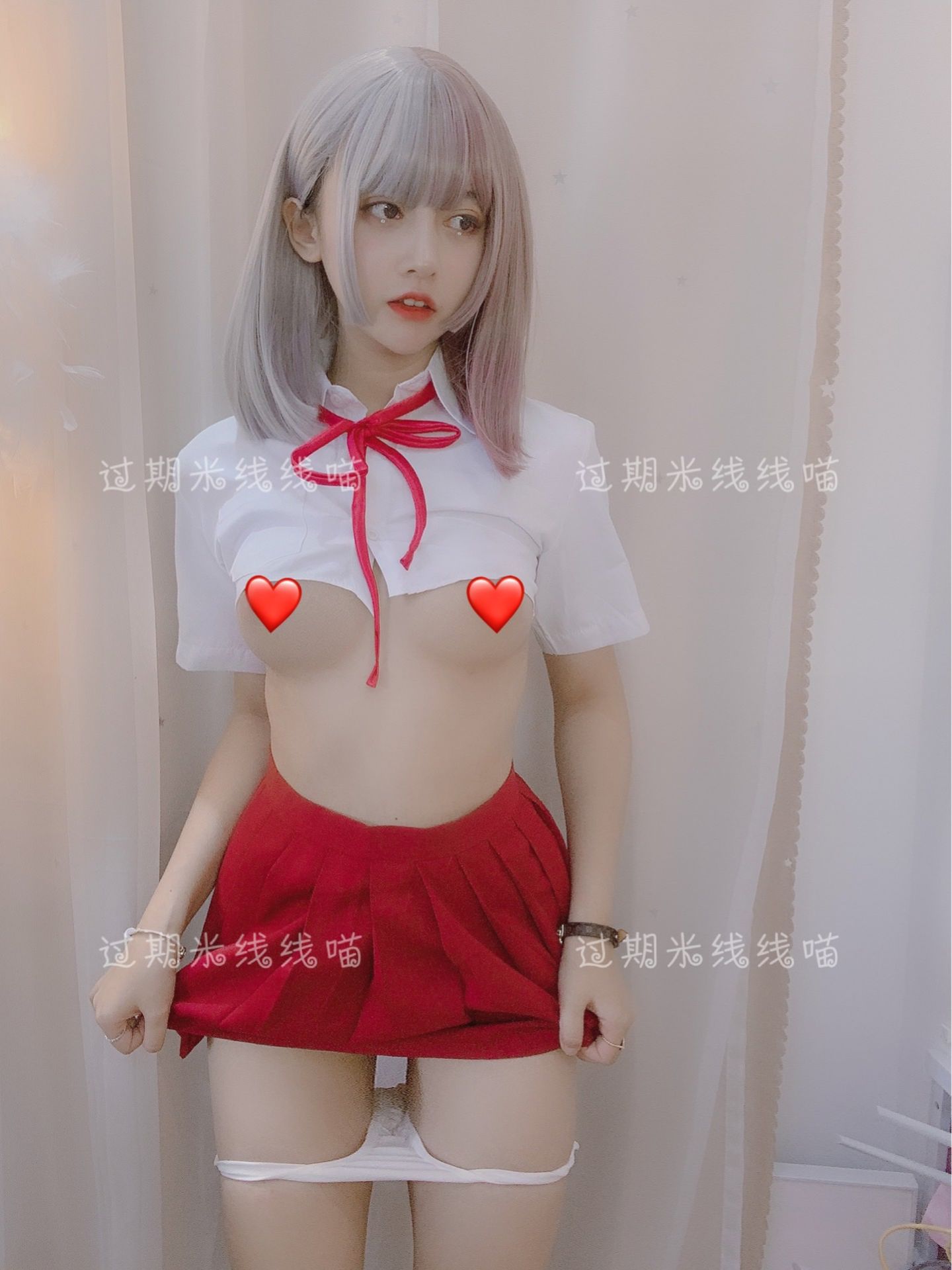 过期米线线喵 NO.055 红色JK [17P]