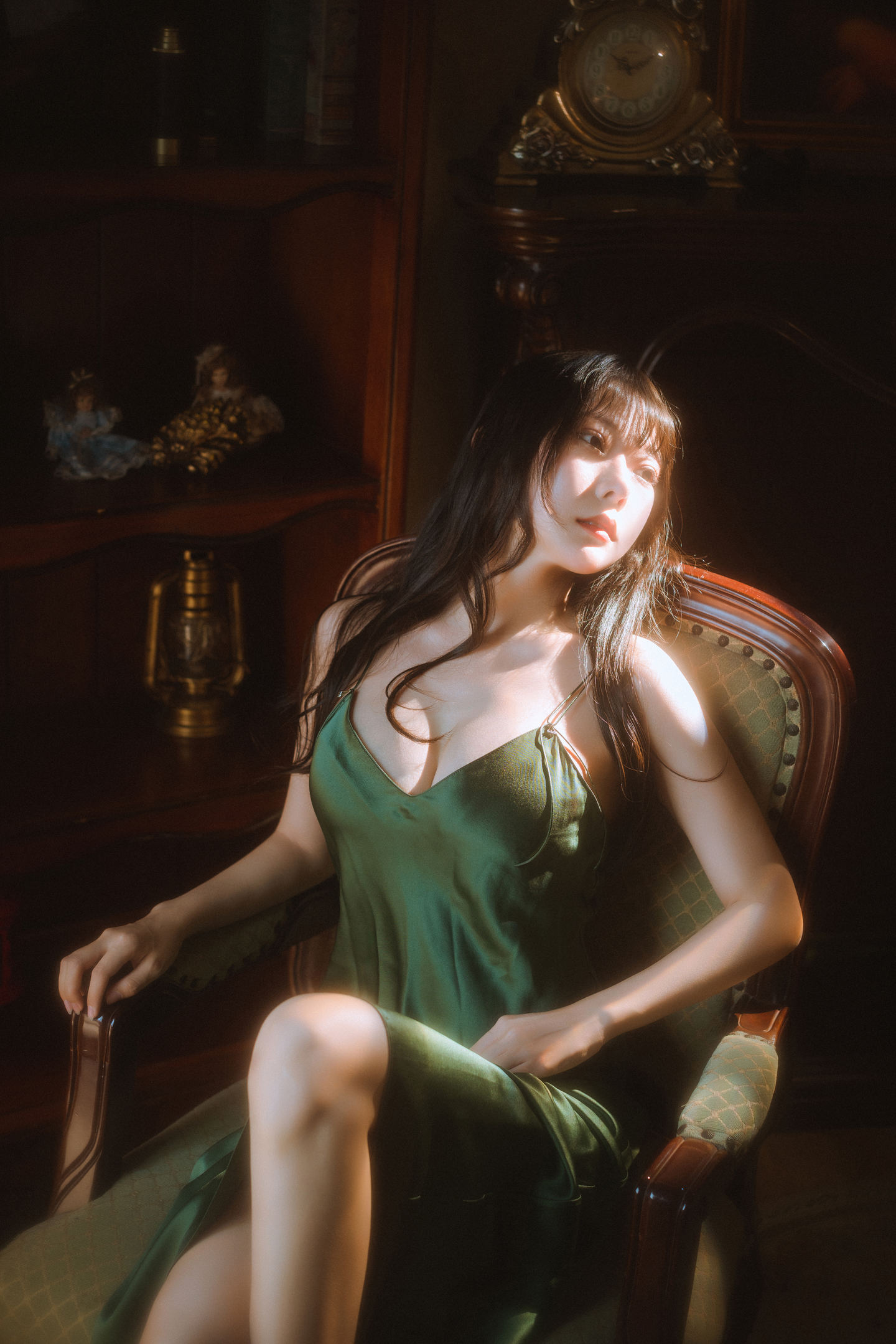 香草喵露露 NO.045 杨枝甘露 绿色连衣裙[45P1V]